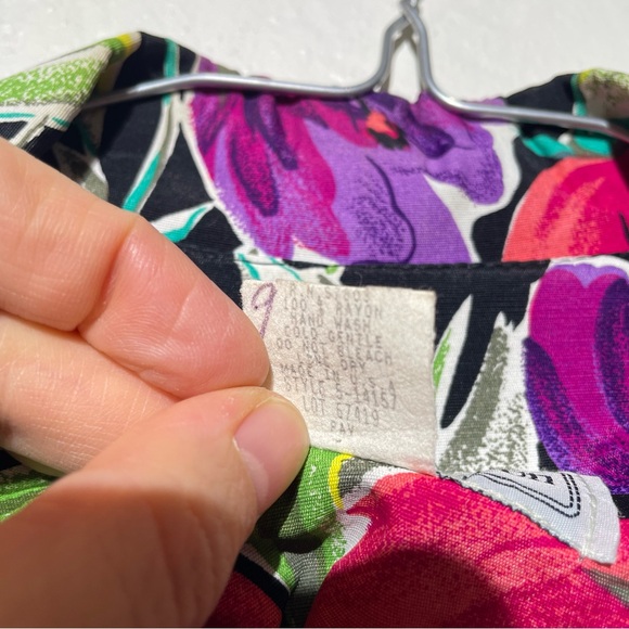 VTG Norton McNaughton Blazer Women Open Front tulip Floral Jacket Shoulder Pad - Picture 8 of 9